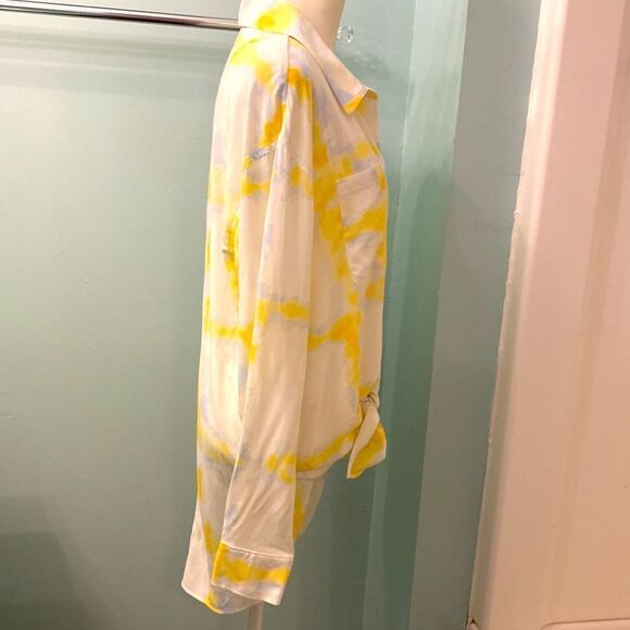 Calia by Carrie Underwood Watercolor Yellow Swim Coverup Utility Shirt NEW - Picture 11 of 16